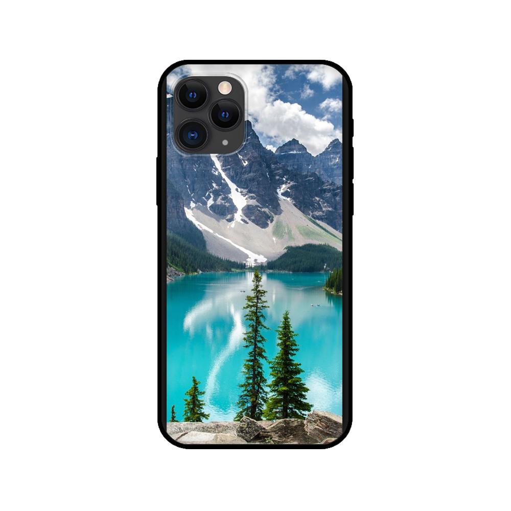 Black tpu case for iphone 5 5s se 2020 6 6s 7 8 plus x 10 XR XS 11 12 mini pro MAX back cover Landscape Winter Light Snow