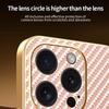 For iPhone 15 Pro Phone Case Carbon Fiber Textured Electroplated TPU Back Cover