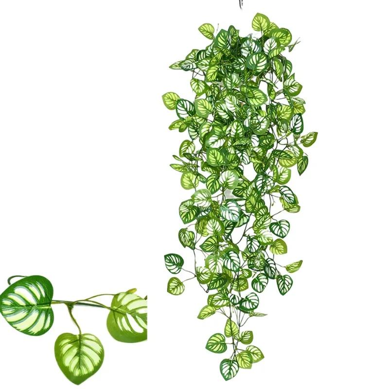 100cm Artificial Plant Creeper Wall Mounted Artificial Ivy Green Hanging Vine DIY Wreath Cover Pipeline Home Garden Decoration