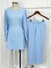 Women's Solid Color Two-Piece Set: Fashionable Top & Pants for Middle Eastern Style