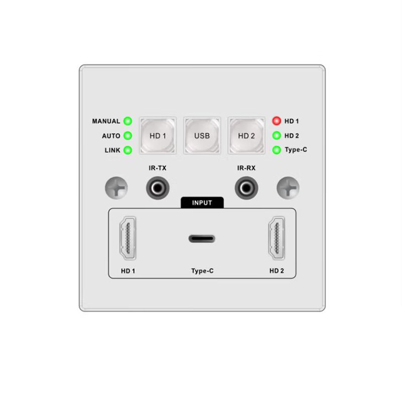 HONGJIAHE HDBaseT HDMI & USB-C Wall Plate Extender
