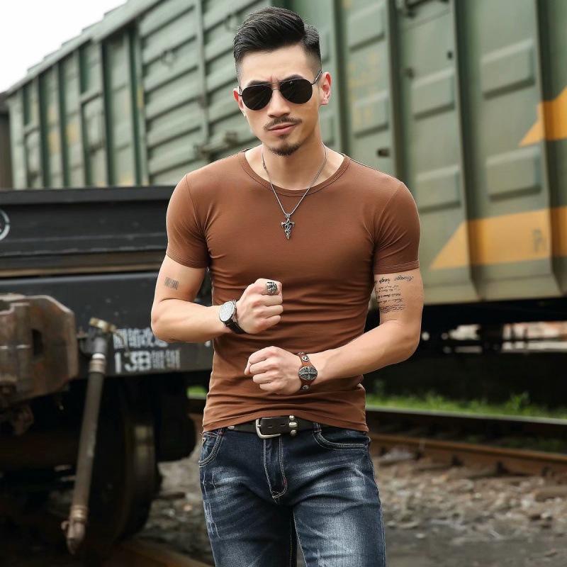 Men's Crew Neck T-Shirts, Summer Classic Tees, Short Sleeve Muscle Shirt Base Fitness Tee Tops