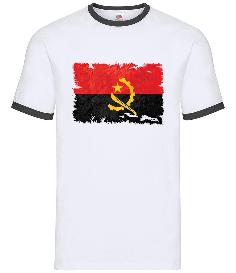Angola Flag - Mens Ringer - Luanda Africa Country World Flags Gift XXL