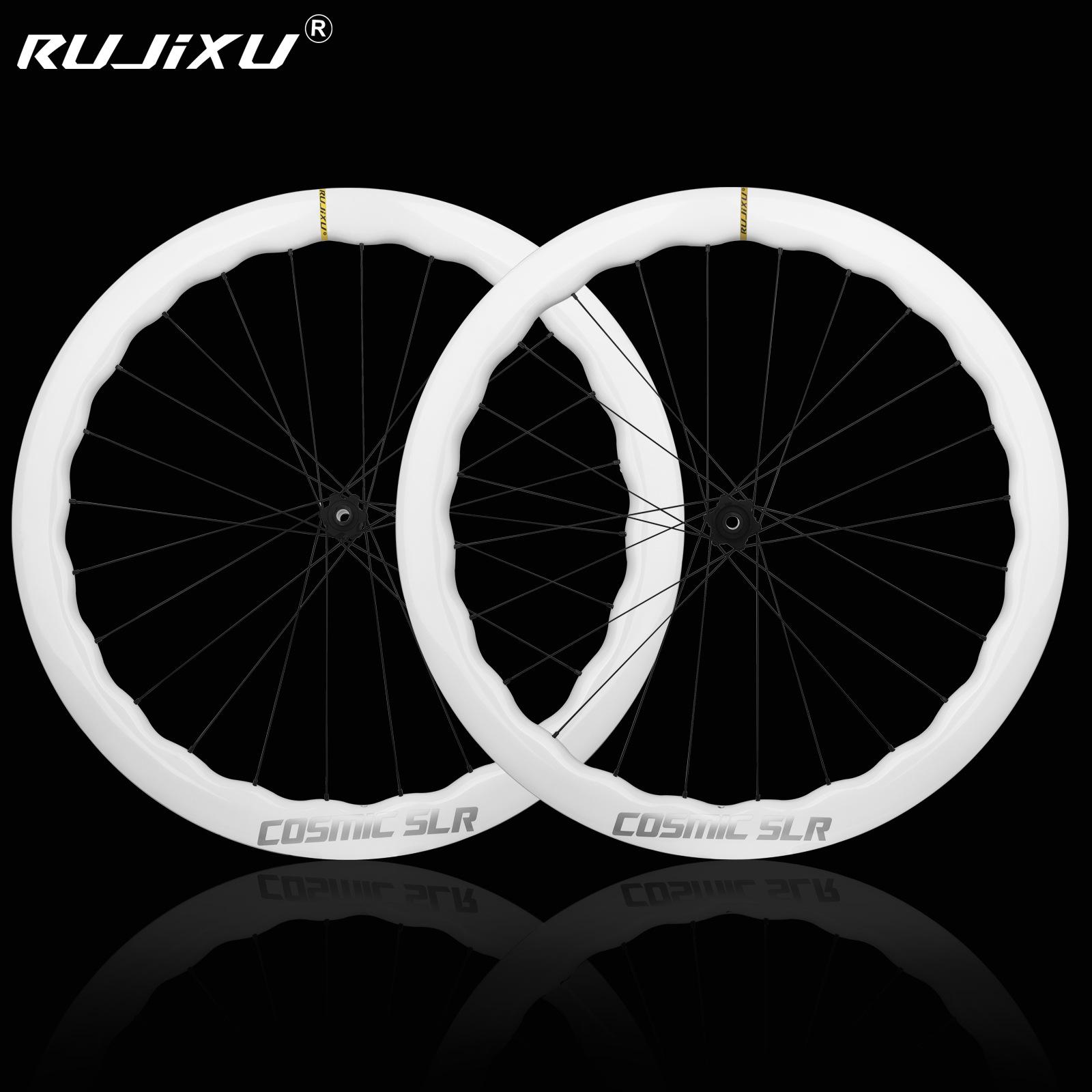 

700C Карбоновый Белый Вилсет, Волнистый Обод, Трещотка RUJIXU, HG/XDR, Дисковый Тормоз для Шоссейного Велосипеда, Карбоновое Перо Sealed Bearings