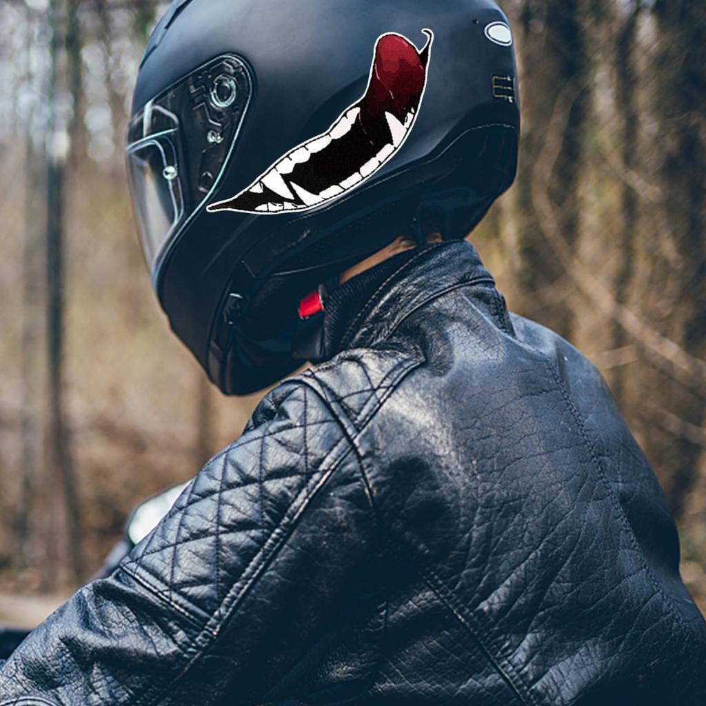 Generic Sticker Reflective Helmet Sticker Evil Teeth Bike Tank Decal Sticker Car