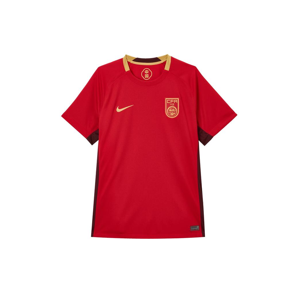 Nike Maglietta da calcio a maniche corte Dri-Fit Confortevole Traspirante Versatile Top unisex Rosso FZ9018-687