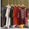 Embroidered Literary Loose Retro Temperament Round Neck Short-sleeved T-shirt Embroidered Versatile Summer Top