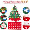 DIY Felt Christmas Tree Ornaments Advent Calendar, 24 Days Countdown To Xmas Advent Calendar with 24 Ornaments & Pockets, DIY Tree Cute Holiday Decor