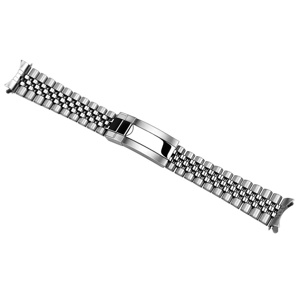 Kai Tian Stainless Steel Classic Dive Buckle Watch Polished Medium Brushed Premium Metal Watch Silver No Jewels Strap, 20mm/22mm, Finish, Setting,