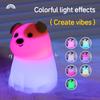 Cute Dog Night Light for Kids Rechargeable Squishy Dimmable 7 Colors Nightlight Silicone Puppy Sleeping Lamp For Christmas Gift