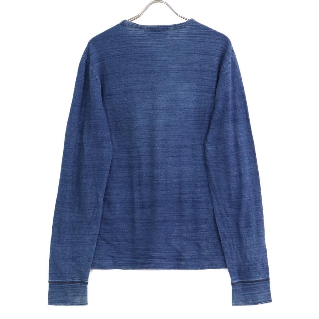 RRL Indigo Cotton Long Sleeve T-Shirt tops M Indigo blueUsed