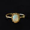 VENTFILLE 925 Sterling Silve Opal Ring for Women Girl Geometry Versatile Texture Retro AnniversaryJewelry Gift Dropshipping