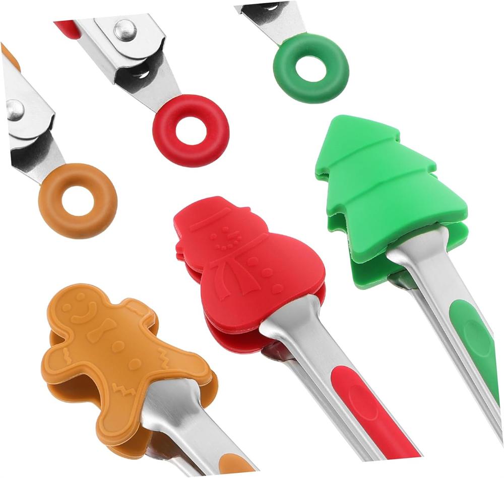 

3 Christmas food tongs, multi-functional barbecue tongs, Christmas mini tongs, kitchen tongs, barbecue tongs, bread tongs, porta помаранчевий