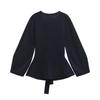 VAYLA Women Shoulder Pad Belt Knit Blazer Women Retro V-neck Long Sleeve Versatile Female Coat Women Clothes