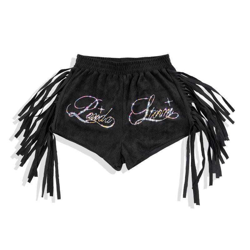 Girls' Sequin Jazz Dance Set: Rhinestone Vest, Shorts & Long Pants for Street Dance Performance