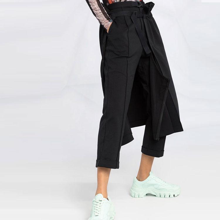 Y-3 FW21 Layered Waist Cinched Skirt Pants Women Pants Black GV0348