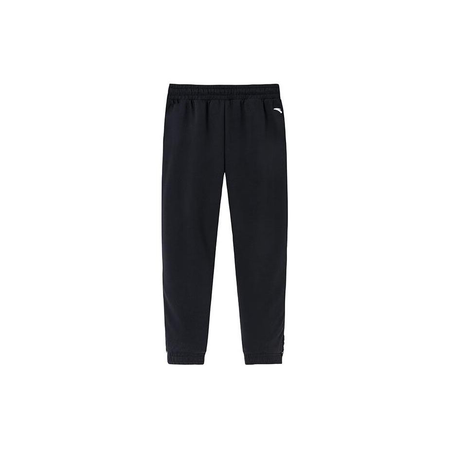 Anta Basketball Series Letter Print Cuffed Knitted Sports Pants Men Bottoms Basic-Black 152411331-2