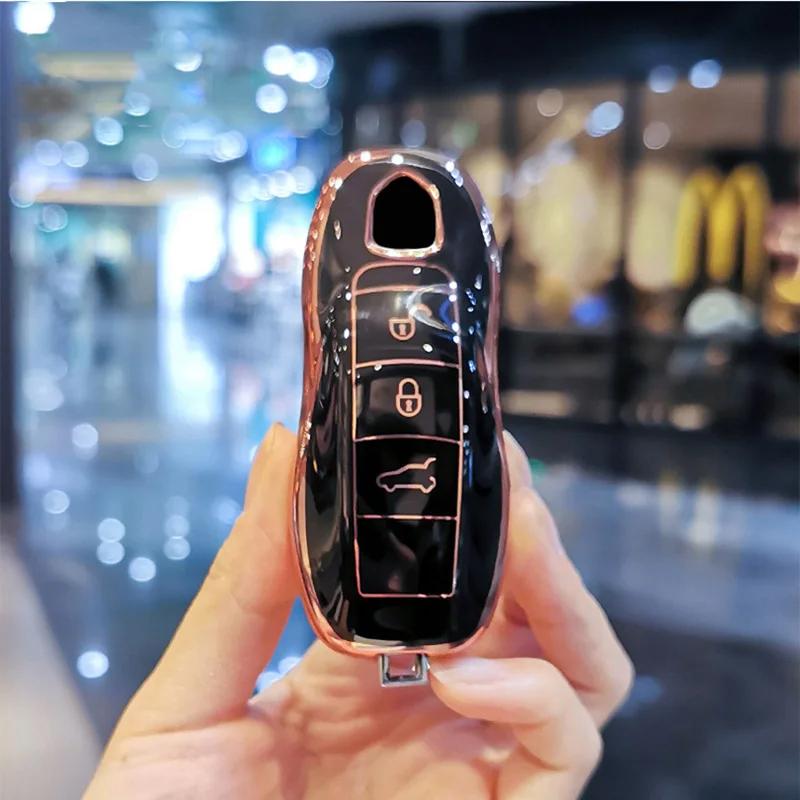 Fashion TPU Car Key Cover Case Shell for Porsche Panamera Carman Macann Bobst Cayenne 911 970 981 991 996 92A Keychain Accessori