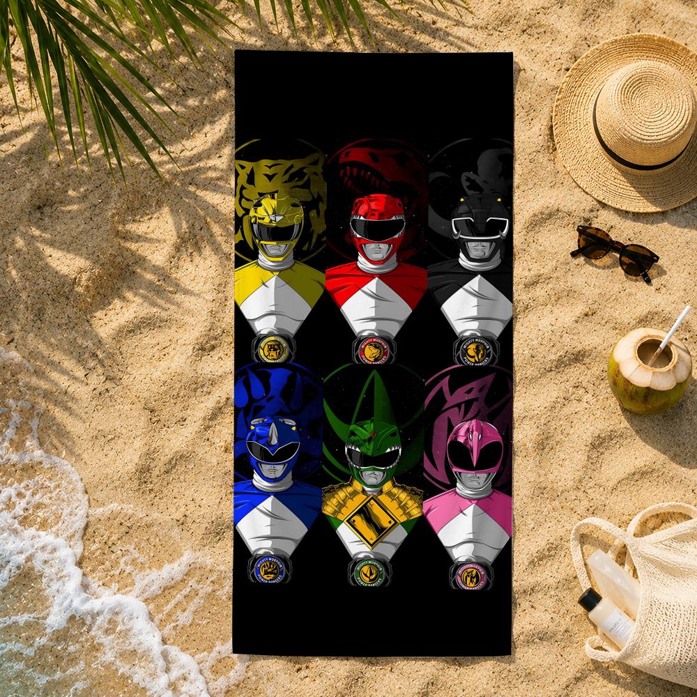 Heroic M-Mighty Morphin Power Rangers Towel Ultra-Fine Fiber Quick Drying Absorbent Towel, Beach Swimming Vacation Beach Towel
