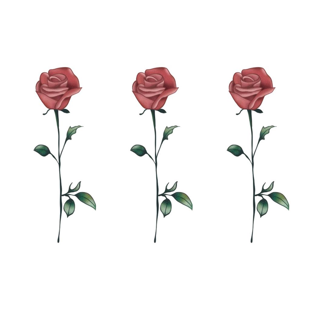 High-End Small Fresh Color Beautiful English Flower Hand Collarbone Simulation Flower Tattoo Sticker