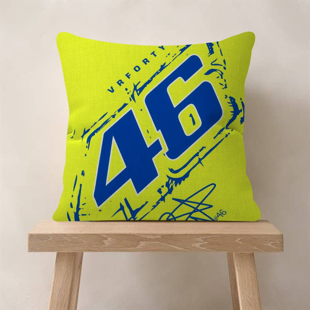 VValentino Moto Gp RRossi 46 Decorative Room Aesthetics Pillow Case Home Decor Bedroom Sofa Bed Couch Pillow Cover 45x45