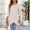 Women's Fashion Casual 3/4 Sleeve Pullover Top for Everyday Wear