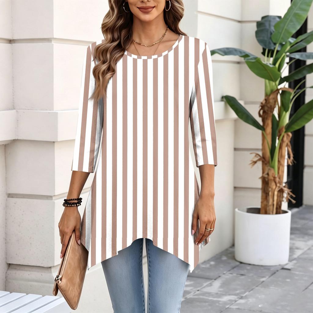 Women's Fashion Casual 3/4 Sleeve Pullover Top for Everyday Wear