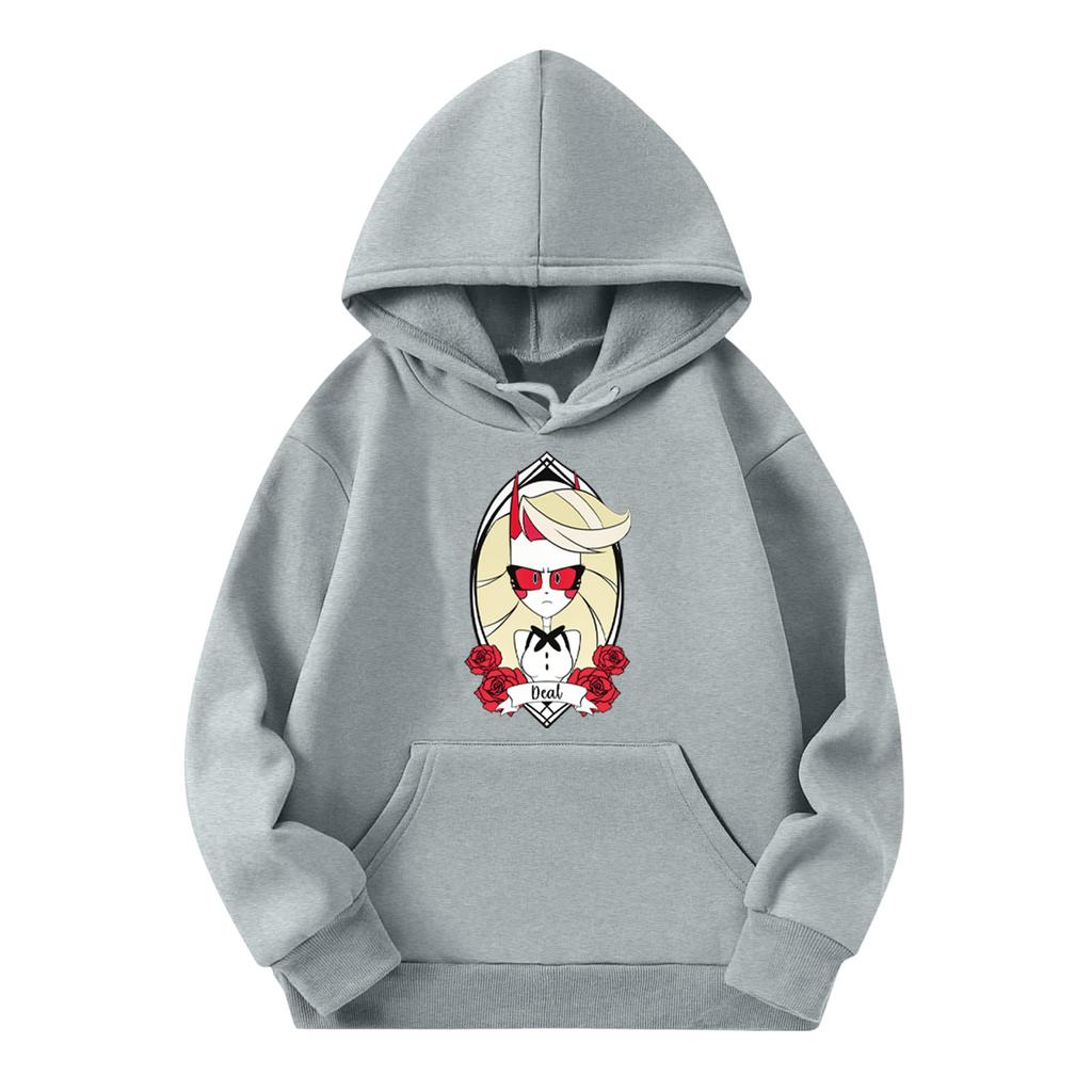 Child Fashion Lightweight Long Sleeve Pullover With Pockets  Print Hoodie