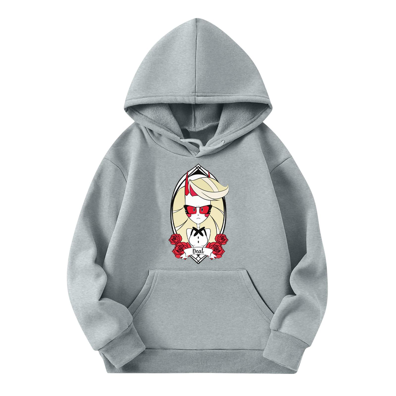 

Child Fashion Lightweight Long Sleeve Pullover With Pockets Print Hoodie 100
