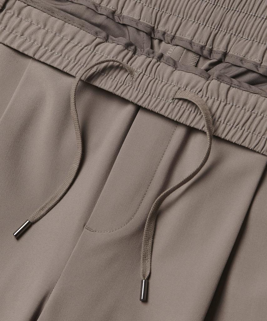MUSINSA STANDARD [Cooltandard] One-Pleat Wide Elastic Waist Slacks [Dusty Beige]