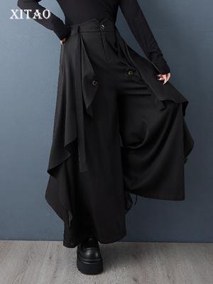 Black Irregular Female Pants GJ1249