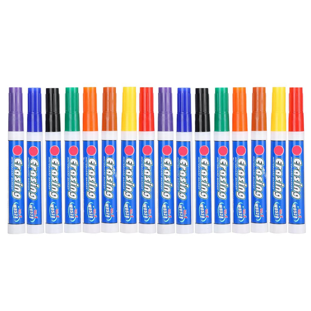 2 Sets 8 Colors Dry Erasable Whiteboard Pen Colorful Fiber Nib Markers Sets for School