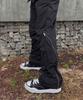 Keullako Nylon Oblique Back Zipper Pants (Black)