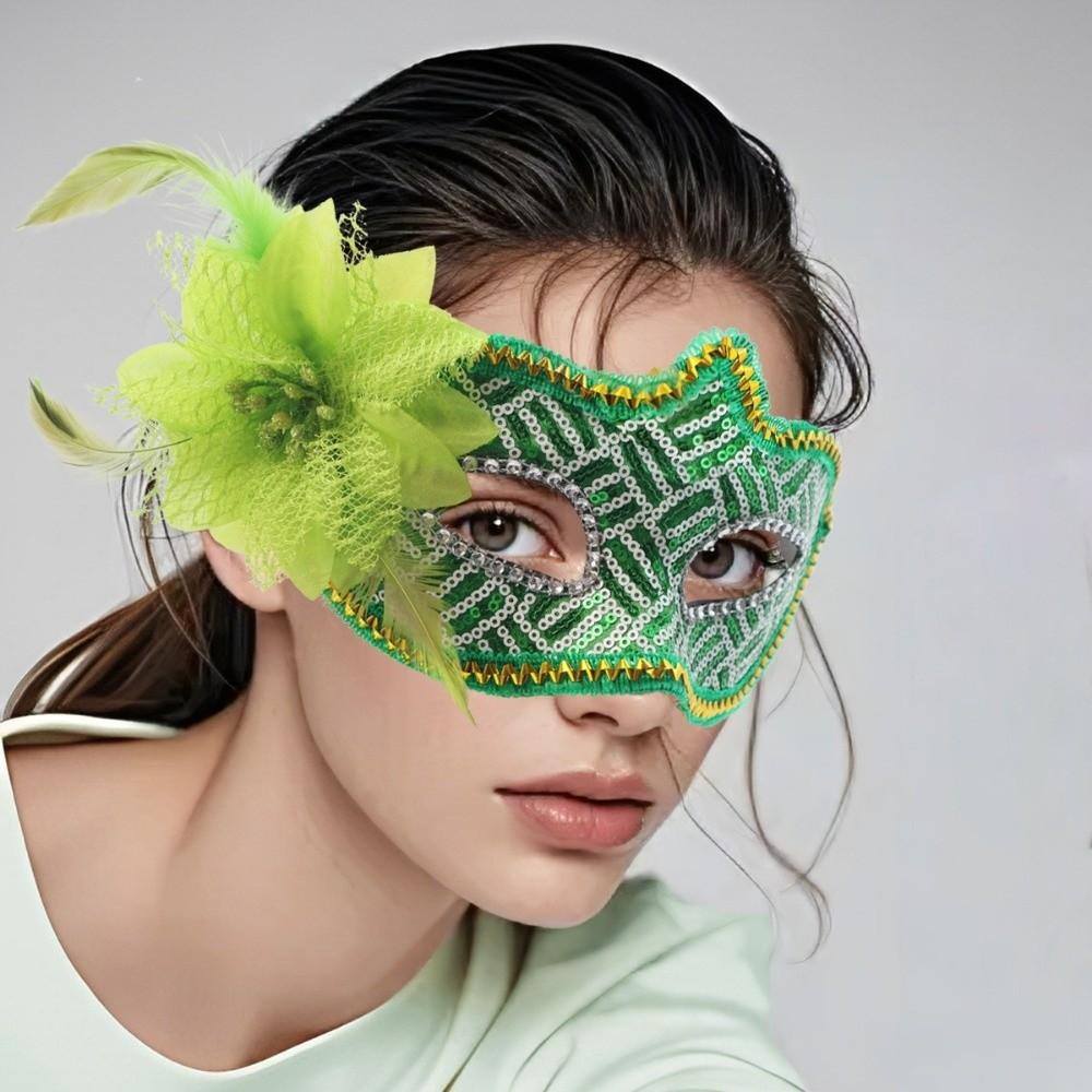 Feather Flower Mask Plastic Masquerade Mask Halloween Party Mask  Halloween Party