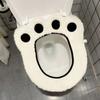 Cartoon Toilet Seat Cushion Universal Cute Bear Paw Toilet Seat Cover Adhesive Pad with Lifter Home Use Bathroom Accessories