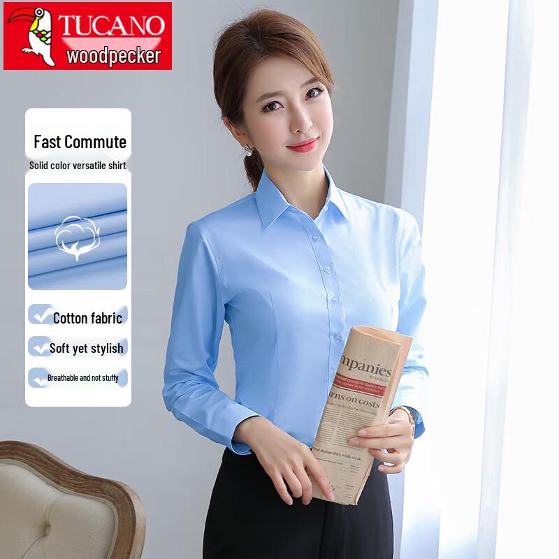 TUCANO Women s Cotton Blend Business Casual Long Sleeve Shirt XL