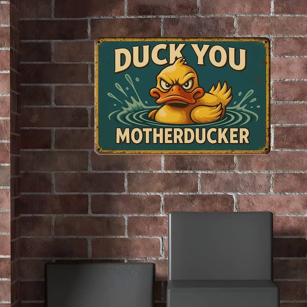 "Mother Duck" Humor Sign - 20.32x30.48cm Whimsical Metal Decor for Duck Lovers