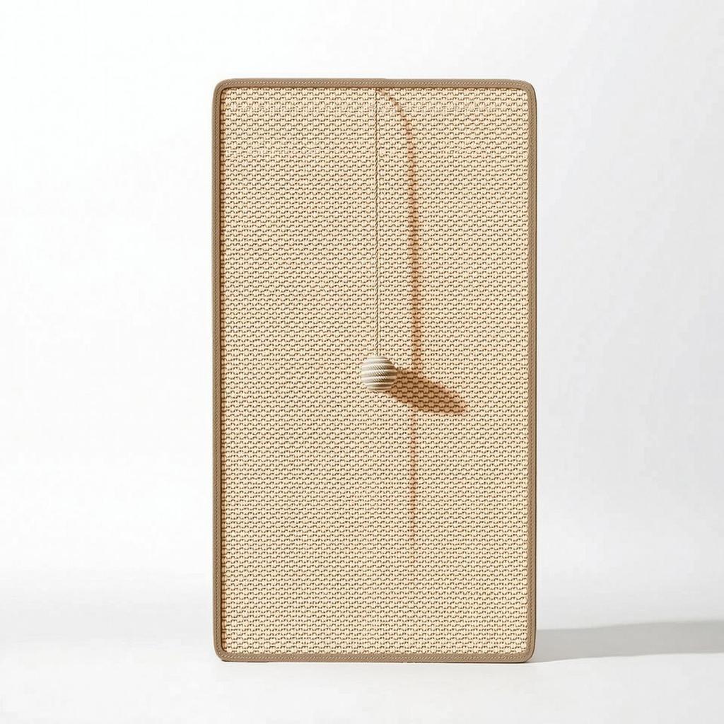 Cat Scratching Mat WallMounted Scratcher with Toy Ball Self Sisal for Cats, Kittens,