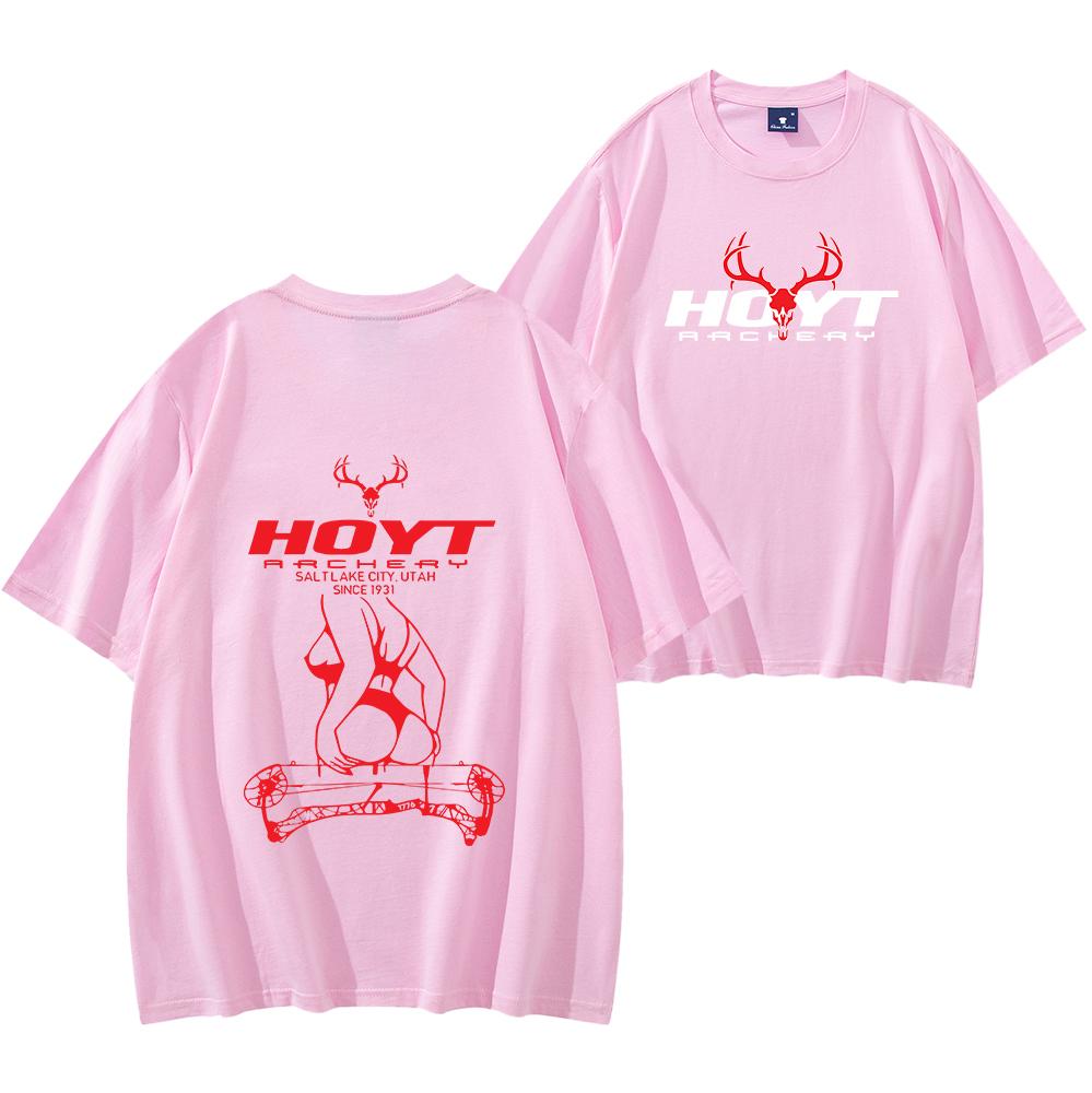 Hoyt Archery Sexy Girl Tričko Unisex Krátký Rukáv Ležérní Bavlněné Tričko Muži Ženy Streetwear Tričko Taktické Vybavení pro Milovníka Lovu