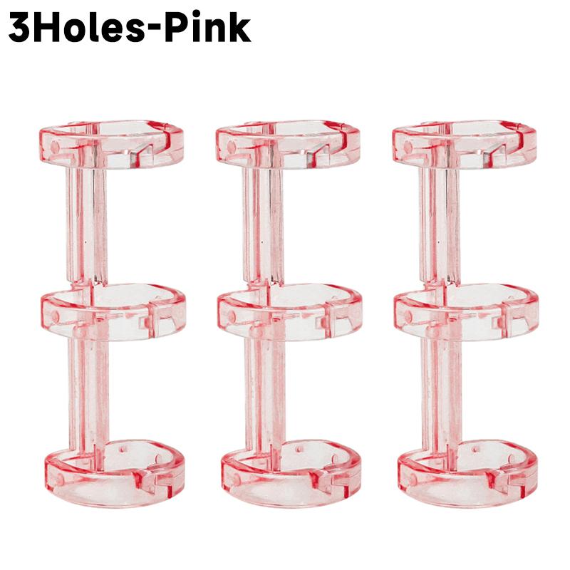 3-1Pcs 3/5Holes Loose Leaf Binders Book Rings Translucent Binding Spines Combs Snap Split for DIY Diary Notebook School Supply