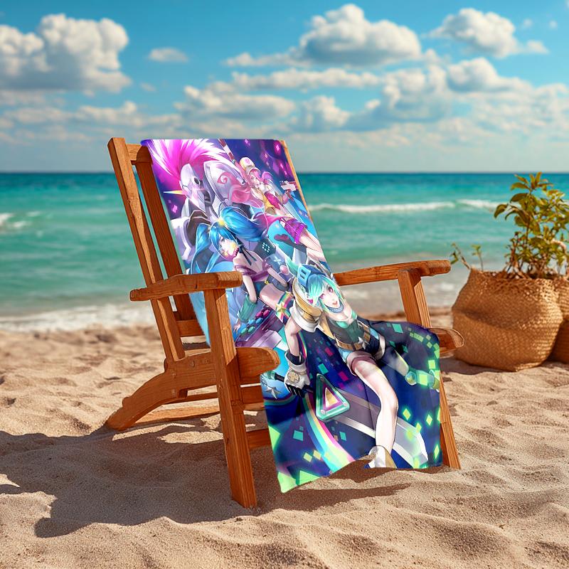 1pc Game Lol Beach Towel, Comfortable and Thick, and Swimming/Bath/Picnic/Camping Towel, Suitable for Seaside Beaches