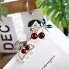 Hair Claws Red Korean Style Headwear Rhinestone Hairpin Cherry Hair Claw Female Hair Accessories
