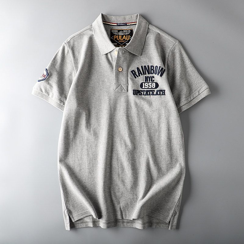 Trendy Export Tail Single Cut-off Short-Sleeved Polo Shirt with Collar