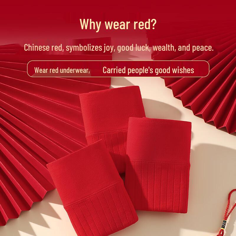 Tingmei Women's High Waist Tummy Control Seamless Red Briefs