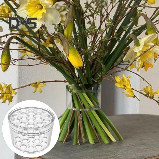 2Pcs Spiral Ikebana Stem Holder DIY Bouquet Twister Vase Flower Arranger Grid Multi-holes Plant Fixation Stand Floral Arrangement Tool