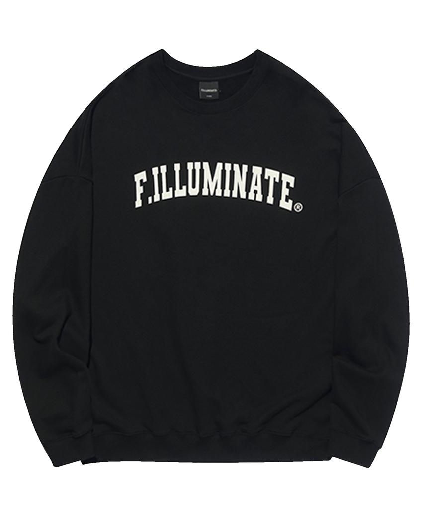 FILLUMINATE [Fw] Oversized Arch Logo Sweatshirt - Black