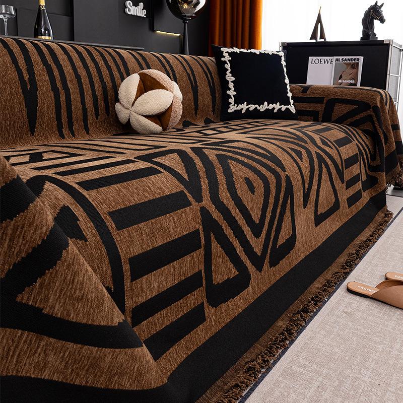 

Bohemian Style Geometric Couch Cover Towel All Inclusive Dust-proof Dirt Resistant Sofa Rug Four Season Universal Home Decor 180cmx130cm