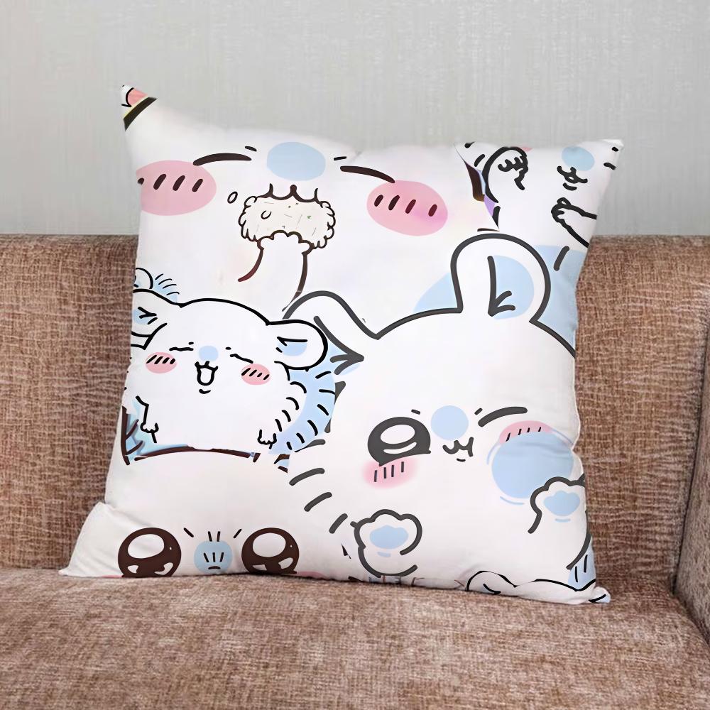 CartoonC-Chiikawas-Cute Pillow Case For Home Bedroom Car Office Decoration Living Room Sofa Cushion Cover Suitable