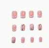 24 Pieces Of Wearing Armor Valentine'S Day Short Square European And American Gold Powder Simple Lines Love White French Wearing Armor