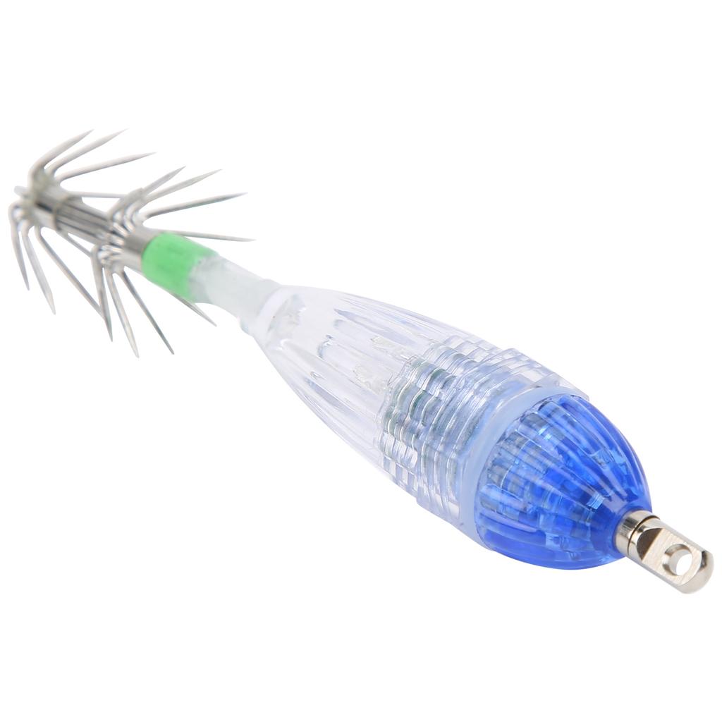 Fishing LED Lure Light Squid Shape Blue Light Color Bait Underwater Lure Lamp with Hook